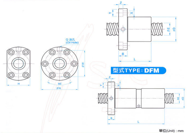 tbi铣床丝杆sfm / dfm